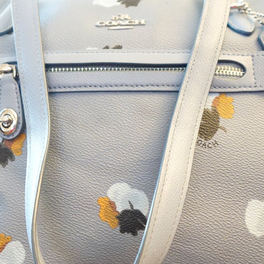 Coach Gray Floral Women's Bag - Picture 4 of 9